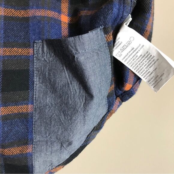 PrAna Shacket Shirt Womens Medium Golden Canyon Flannel Sapphire Blue Plaid NWT - Picture 14 of 15